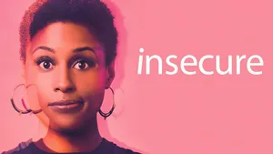 Issa Rae With Insecure Logo Wallpaper