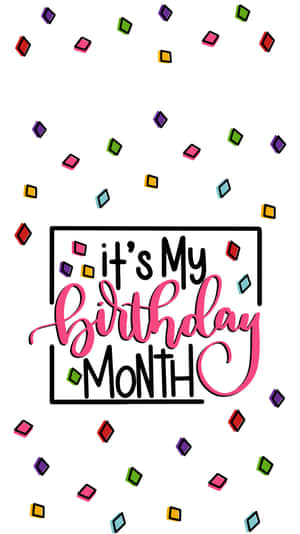 It Is My Birthday Month Cartoon Confetti Wallpaper