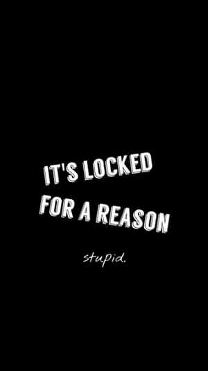 It's Lock For A Reason Funny Lock Screen Wallpaper