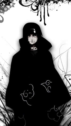 Itachi Aesthetic With Fierce Expression Wearing Akatsuki Cloud Robe Wallpaper