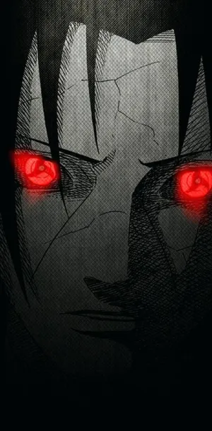 Itachi Mangekyou Sharingan Black White Red Wallpaper