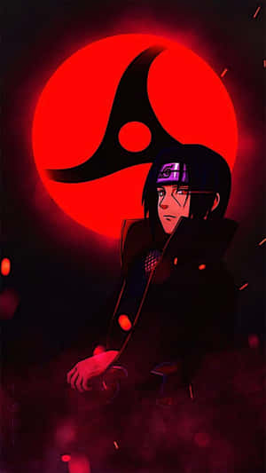 Itachi Mangekyou Sharingan Glowing Red Phone Wallpaper