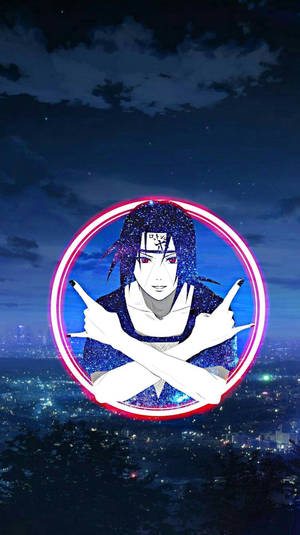 Itachi Phone On Pink Circle Sharingan Wallpaper