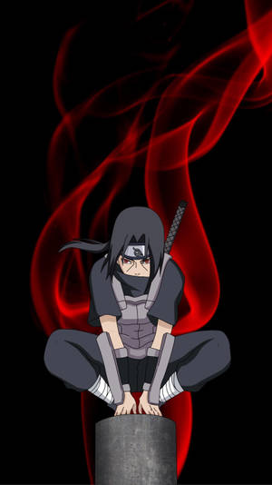 Itachi Phone Red Sharingan Flame Wallpaper