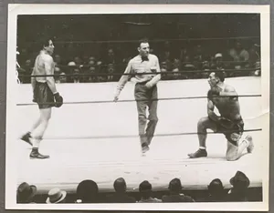 Italian Professional Boxer Primo Carnera Taking A Knee 1934 Wallpaper