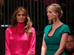 Ivana Trump Donning A Green Dress Wallpaper