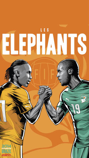 Ivorian Football Team Celebrating Sportsmanship Wallpaper