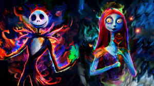 Jack And Sally Painting Wallpaper