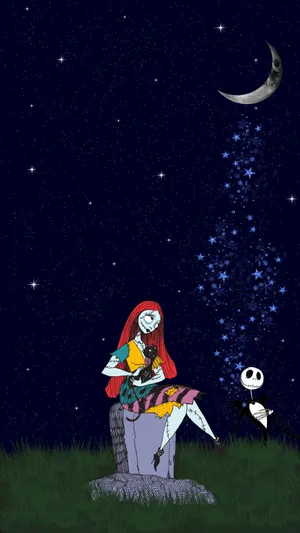 Jack And Sally Starry Night Wallpaper