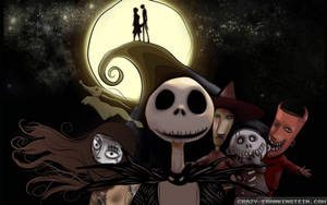 Jack Skellington And Sally Look Off Into The Distance Wallpaper