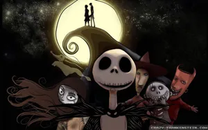 Jack Skellington And Sally Look Off Into The Distance Wallpaper