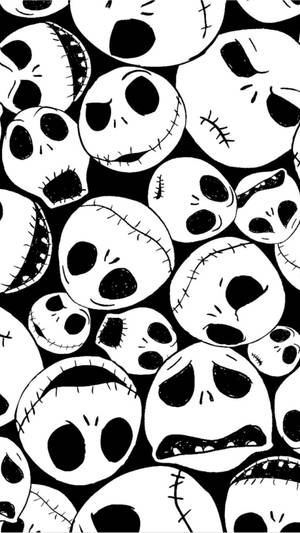 Jack Skellington Face Patterns Wallpaper