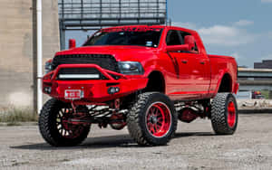 Jacked Up Trucks With Red Rims Wallpaper