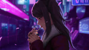 Jacket Anime Girl Smoking Wallpaper