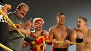Jake Roberts Hanging Out With Professional Wrestlers Wallpaper