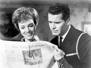 James Garner Reading Newspaper With Co Star Wallpaper