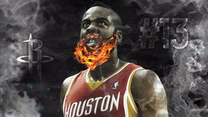 James Harden Beard On Fire Wallpaper