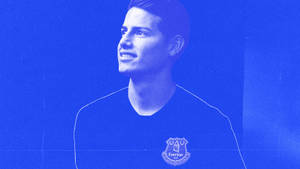 James Rodriguez Blue Silhouette Wallpaper