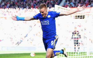 Jamie Vardy Happy After Goal Wallpaper