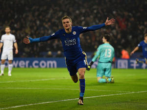 Jamie Vardy Happy Running Goal Wallpaper