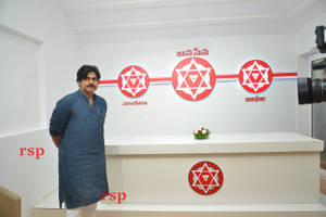Janasena Party Kalyan Reception Desk Wallpaper
