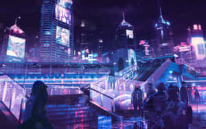Japan Cyberpunk Iphone Screen Theme Wallpaper