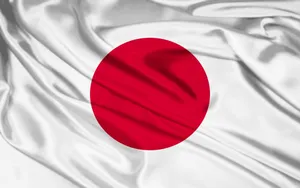 Japan Flag Made Of Silk Fabric Wallpaper
