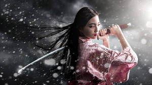 Japan Girl Cinematic Samurai Sword Wallpaper