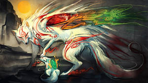 Japanese Art Okami And Child Wallpaper