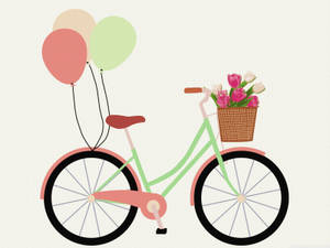 Japanese Bike In Pastel Pink Wallpaper