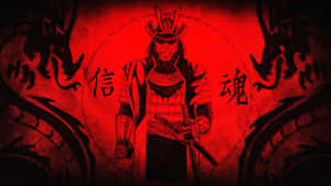 Japanese Dark Samurai In Red Wallpaper