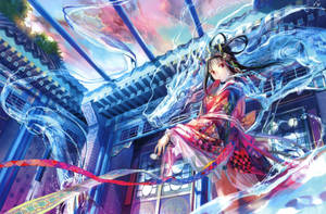 Japanese Dragon Pc Anime Girl Wallpaper