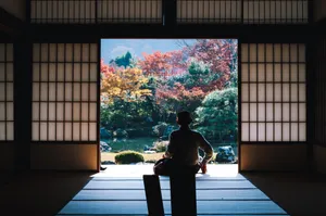 Japanese Hd Traditional Room Silhouette Wallpaper