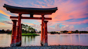 Japanese Nature Pavilion Wallpaper