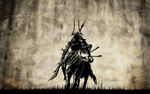 Japanese Samurai On Horseback Wallpaper