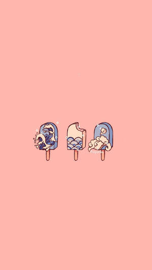 Japanese Wave Popsicle Art Wallpaper