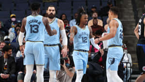Jaren Jackson Jr. Greeting Steven Adams Wallpaper