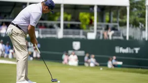 Jason Dufner Intensely Focused During Practice Wallpaper