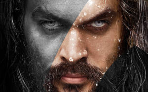 Jason Momoa's Face Half Greyscale Wallpaper