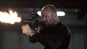 Jason Statham Fire Gun Wallpaper