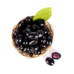 Java Plums In A Wicker Basket Wallpaper