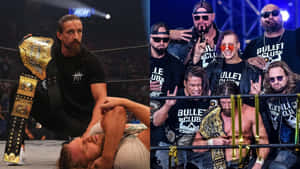 Jay White Grid Image Holding Victory Belt Wallpaper