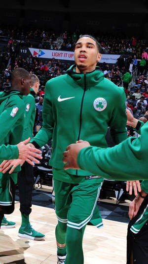 Jayson Tatum Green Nike Jacket Wallpaper