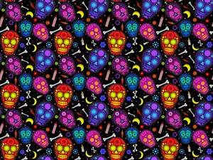 Jazz Up Your Look With A Colorful Sugar Skull Phone Wallpaper