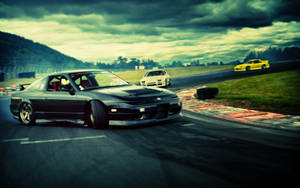 Jdm Cars Racing On The Streets Wallpaper