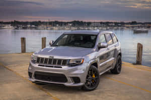 Jeep Trackhawk Near Sea Wallpaper