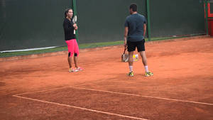 Jelena Jankovic In Action On The Tennis Court. Wallpaper