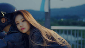 Jennie Kim Rides Motorbike Wallpaper