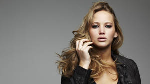 Jennifer Lawrence Black Dress And Jacket Wallpaper