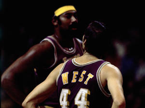 Jerry West And Wilt Chamberlain Nba's Greatest Duo Wallpaper